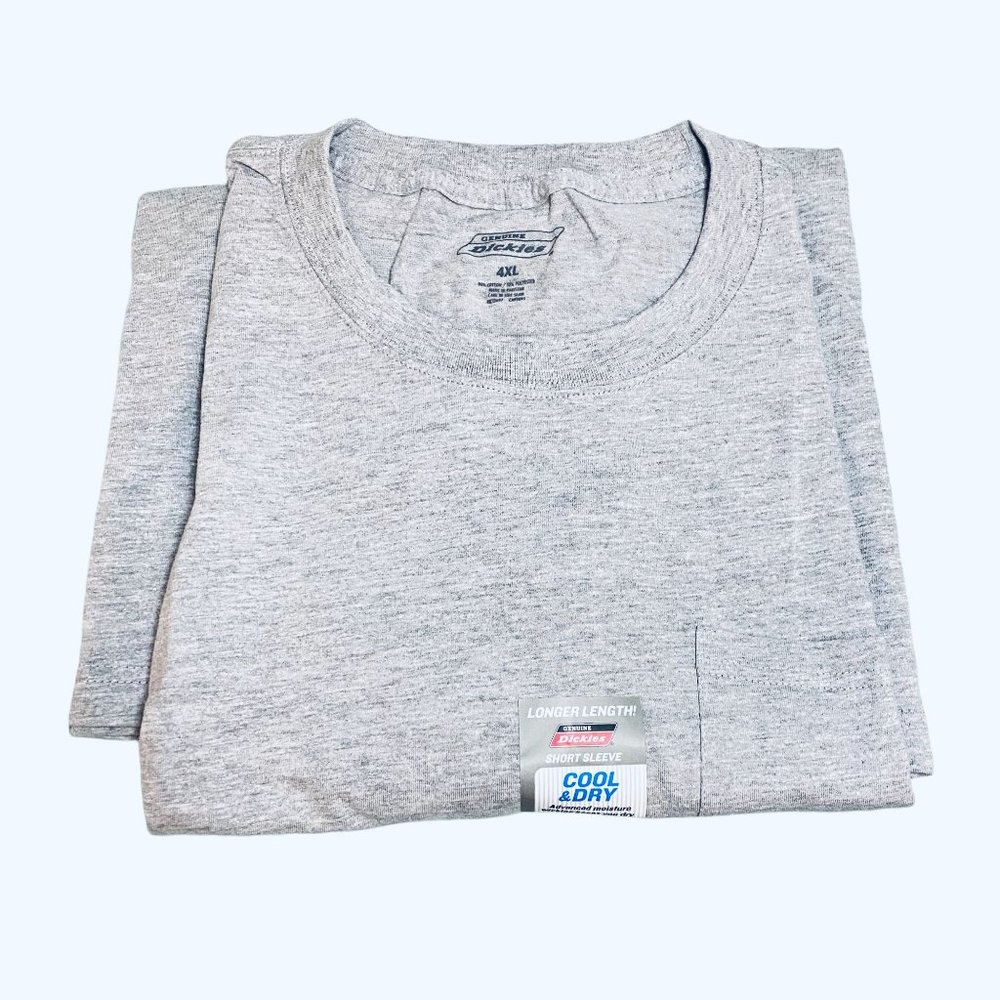Mens 3 3X Large DICKIES Heather Gray Pocket Tee T-Shirt Top Cotton Blend Big NEW
